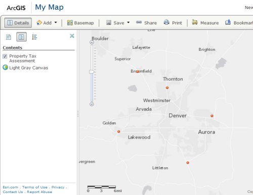 Map created from the CSV file